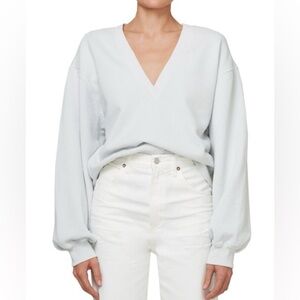Agolde - V-neck Balloon Sleeve Sweatshirt